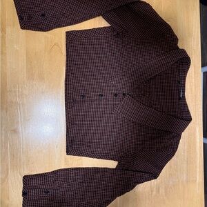 Zara Waffler Cropped Checkered Shirt